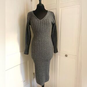 H&M Charcoal Long Sleeve Knit Dress